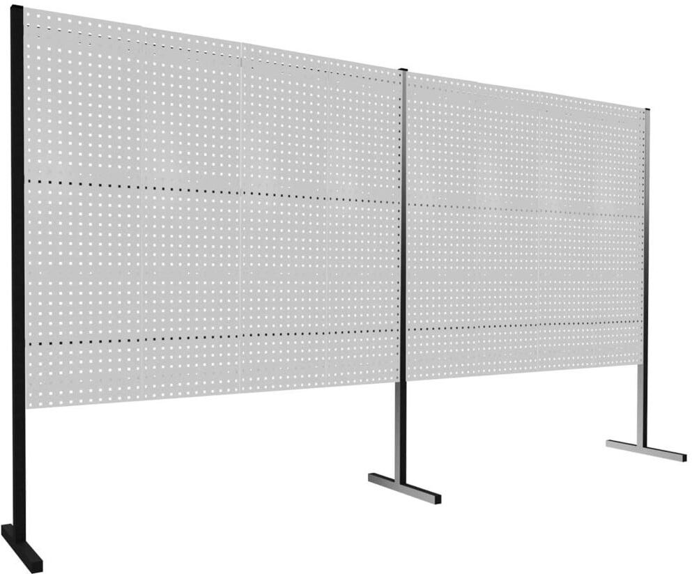 Kappes Trennwand RasterPlan Doppelfeld 180° H1500 mm RAL 7035 Ausstattung 3 LP (7213.00.3413)