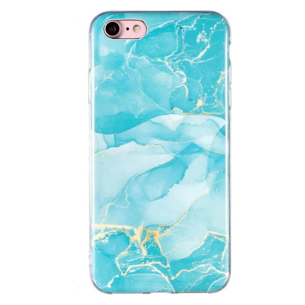 Cover-Discount iPhone SE / 8 / 7 - Silikon Gummi Case Cyan Marble (Apple iPhone 7, Apple iPhone 8) (660103185D)