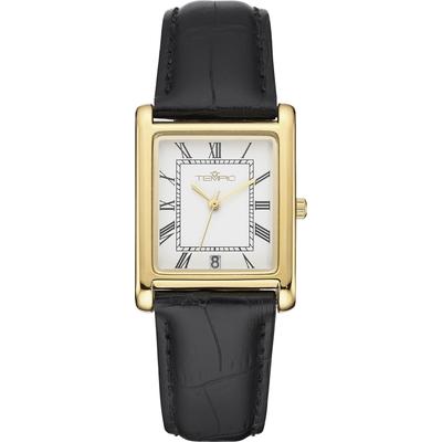 Quarzuhr TEMPIC, schwarz (schwarz, weiß, weiß), Armbanduhren, Damen, goldfarben, Quarzuhr, Armbanduhr, Damenuhr, analog, Tag