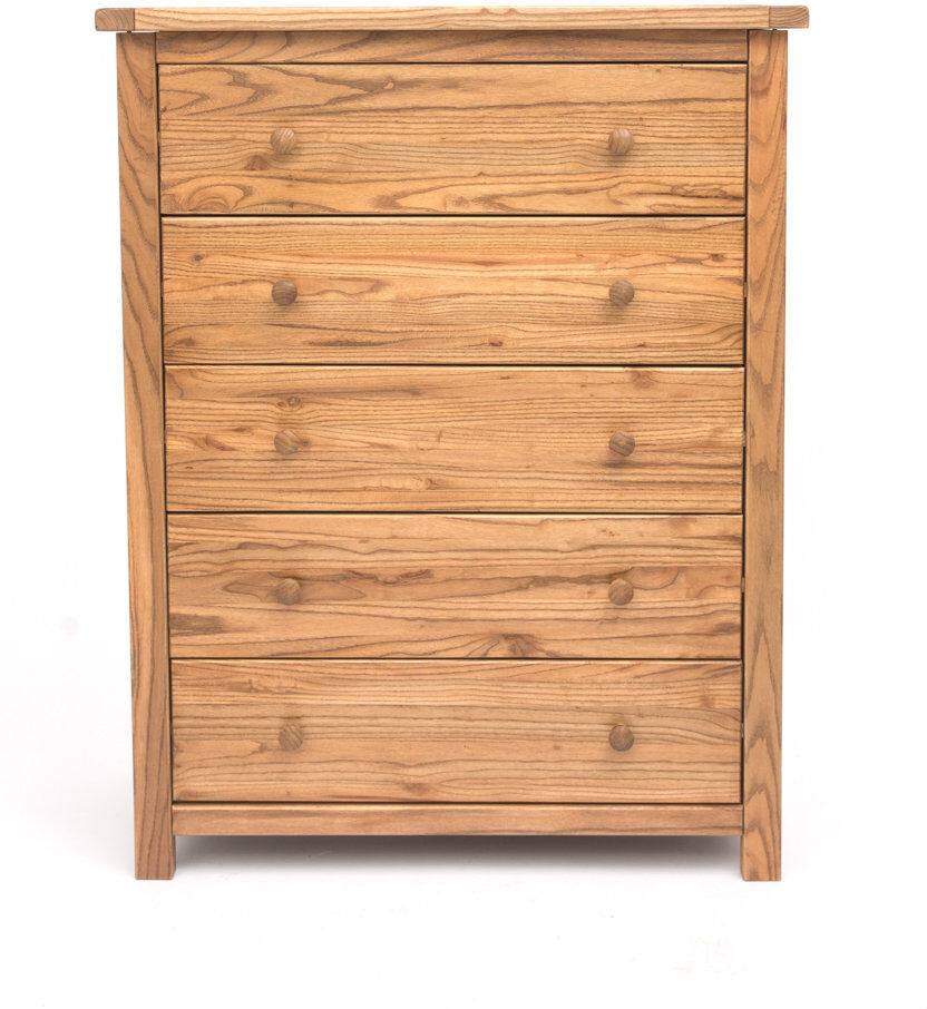 Union Rustic Haflinger 90 cm W Chest of 5 Drawers Brown 115cm H X 90cm W X 40cm D