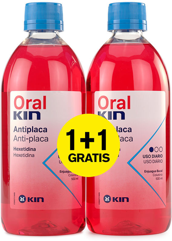 Oralkin Enjuague Bucal ANTI-PLACA lote 2 pz