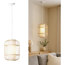 Brilliant Bones Pendelleuchte Ø 30 cm - E27-Fassung, dimmbar, natürliche Materialien, Natur/Weiß, ohne Leuchtmittel - ideal für Esszimmer & Wohnzimmer