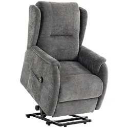 MODFU Elektrischer Relaxsessel mit Aufstehhilfe, Chenille-Optik, Dunkelgrau