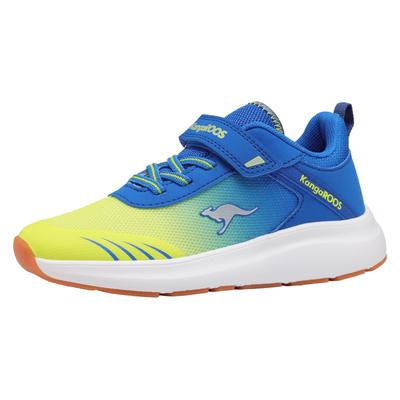 Sneaker KANGAROOS "KB-RIDA EV", Mädchen, Gr. 28, atmungsaktiv, blau (skydiver, limetta), Synthetik, Textil, Schuhe Sneaker, Nicht abfärbende Sohle