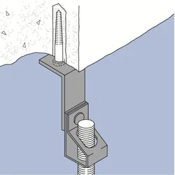 ABB UM44-AM127 Befestigungswinkel m. Loch 6,5mm 90 Grad lang + Stangenbefest. mit Loch 12,7mm 7TCA084030R1839