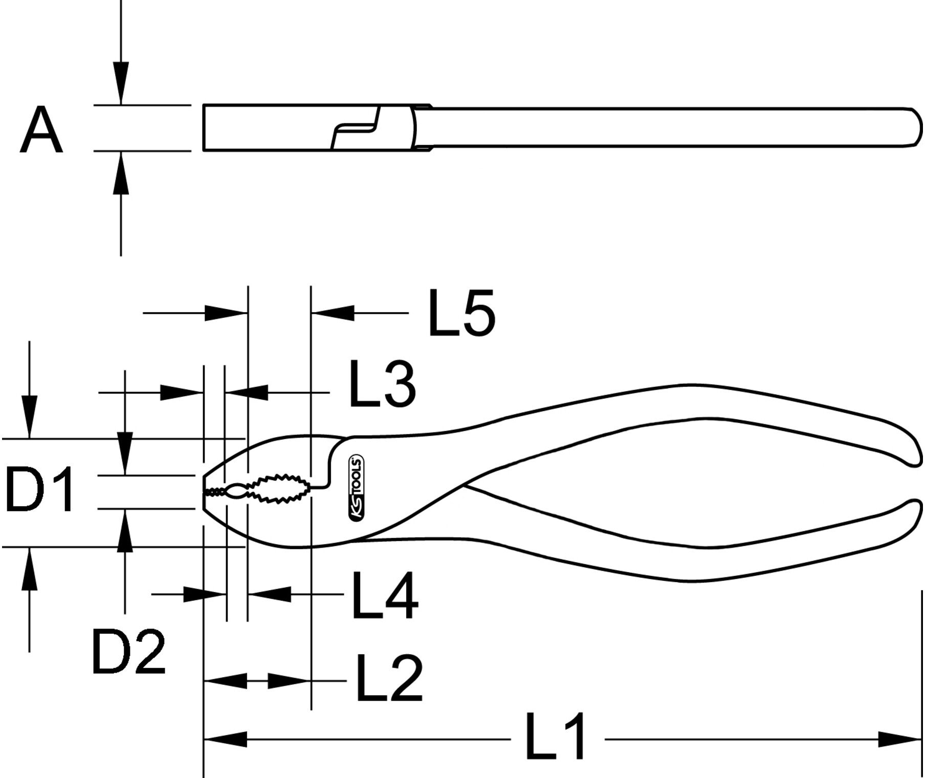 KS Tools EDELSTAHL Universalzange, 200mm (964.1701)