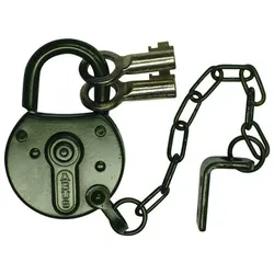 Hangschloss Armeeschloss Bundeswehr oliv mit Kette, Durchmesser 40mm