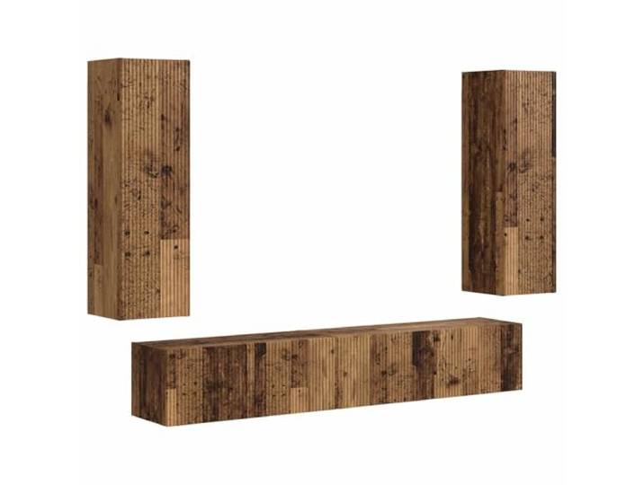 KTHLBRH TV-Möbel-Set 3-teilig aus Altholz Regal, 30 x 27 x 1,5 cm, 3 Einheiten, flexible Aufbewahrung, minimalistischer Stil, Wohnzimmer