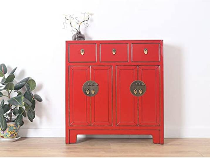 Yajutang chinesische Kommode 25 cm Tief Orientalisch/Asiatisch rot