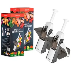 Multischneider Doppel-Set 2 x BEM Multifunktionaler handbetriebener Gemüseschneider mit Fingerschutz