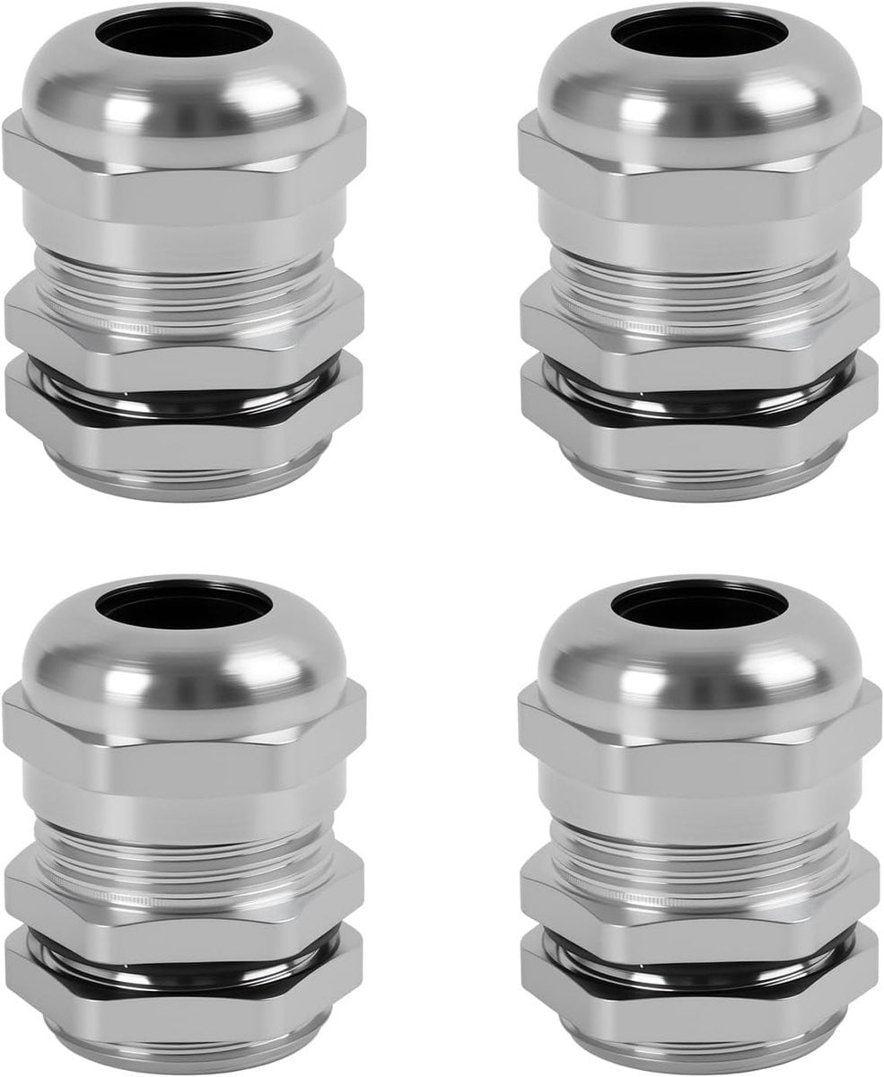 4 stuks PG11 vernikkelde messing kabelklemmen IP68 voor 5-10 mm kabel, weerbestendige kabeldoorvoeren voor aansluitdozen en kabelinstallaties