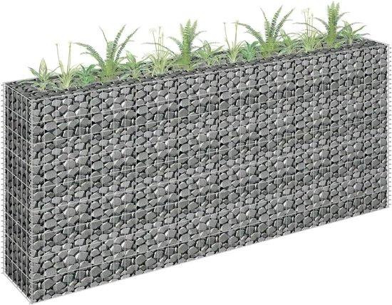 Verhoogd bloembed van verzinkt staal voor tuinieren buiten, B/D/H: 180 x 30 x 90 cm