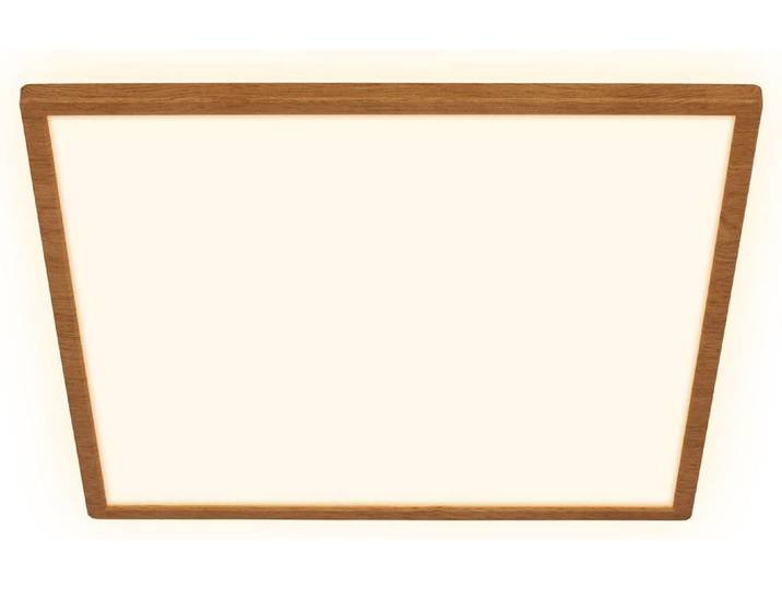 LED Deckenlampe Holz Deckenleuchte Wohnzimmer Indirektes Licht Flach Warmweiß