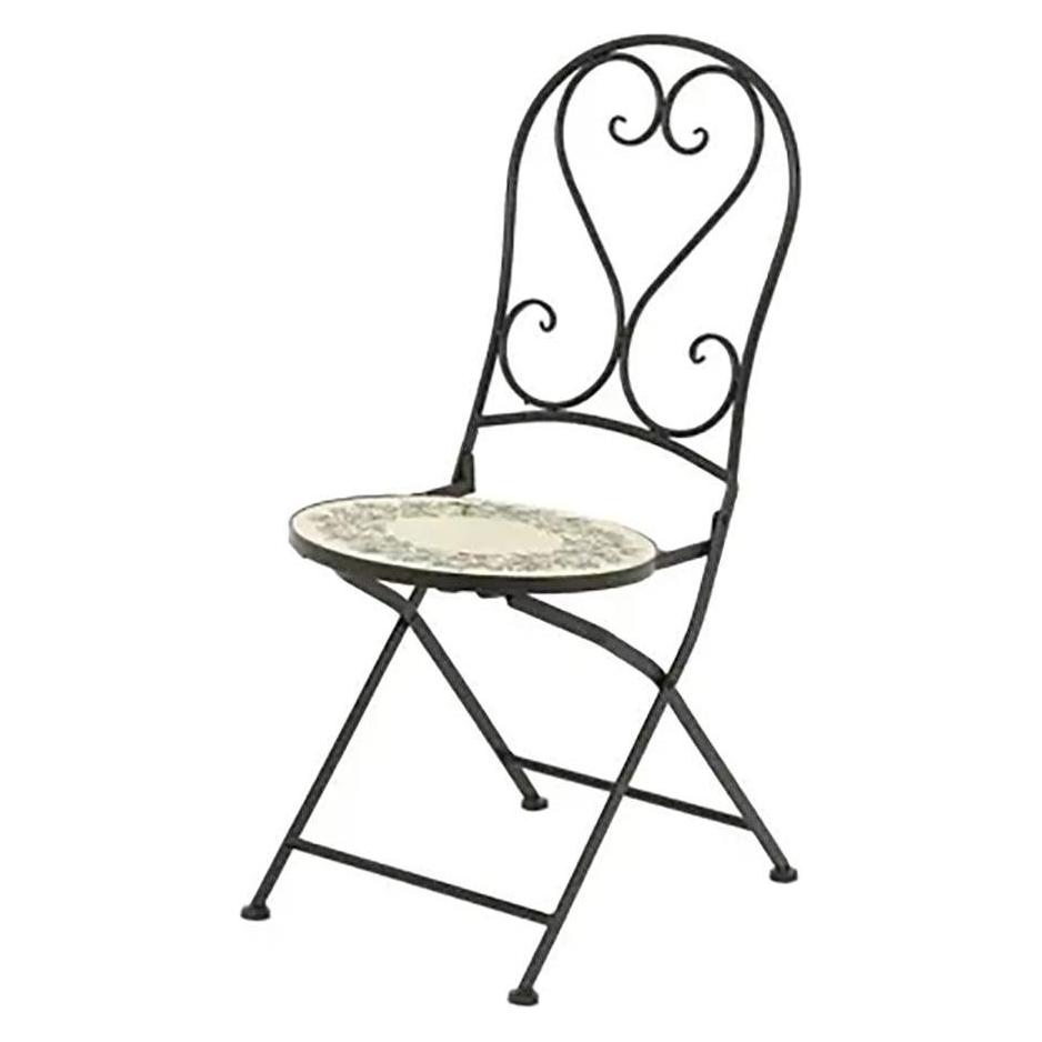Outdoor Living by Decoris Metal/mosaic folding chair atenas black color for outdoor ø39 x 52 x 92.5 cm (67059826)
