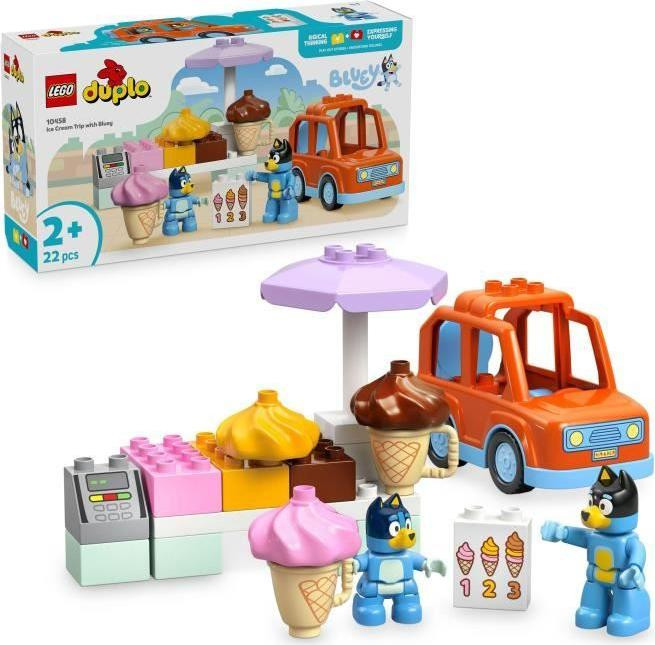 LEGO DUPLO 10458 Bezoek aan de ijskar met Bluey Bouwset voor kinderen vanaf 2 jaar