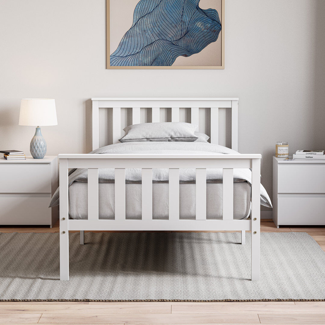 Latitude Run Solid Wood Bed White Single (3')