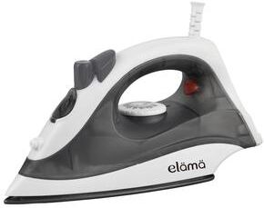 Elama Dry/Steam Cloths Iron in White with Non-Stick Soleplate and Automatic Shut-Off