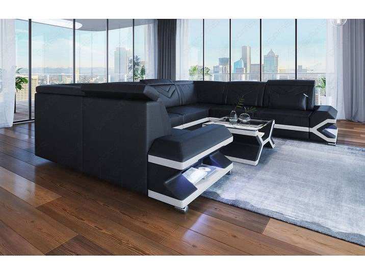 Mini Sofa Sorrento U-Form aus Leder
