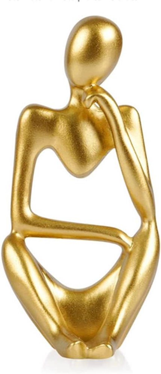 Denker Beeldje - Abstract Sculptuur - Goud - Decoratie voor op tafel