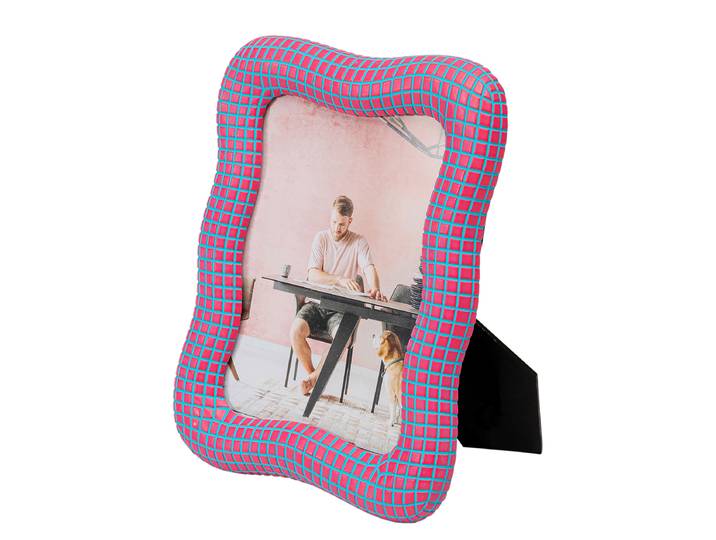 Cadres photo Wavy Polyester Rose foncé/Rose foncé 18 x 23 x 2cm