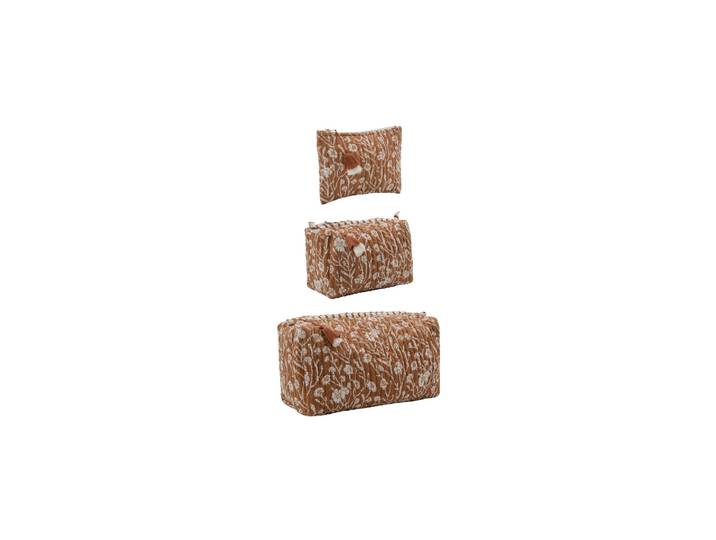 Trousse de toilette Lot de 3 Coton Terracotta HDCare