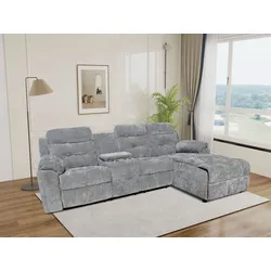 Happy Home Relax-Ecksofa mit Multifunktionstisch, ca. 255 x 157 x 101 cm - Grau