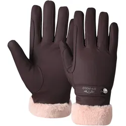 HV POLO Winter Handschuhe HVPGarnet Wood dunkelbraun mit Kunstfell, Größe: M