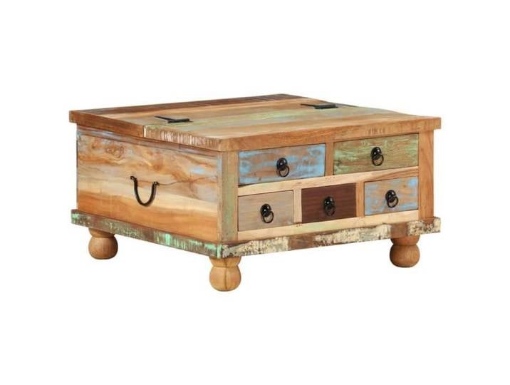 Table de salon Bois - Armoire basse Table basse Bois de récupération 70x70x38 cm@EU16659103
