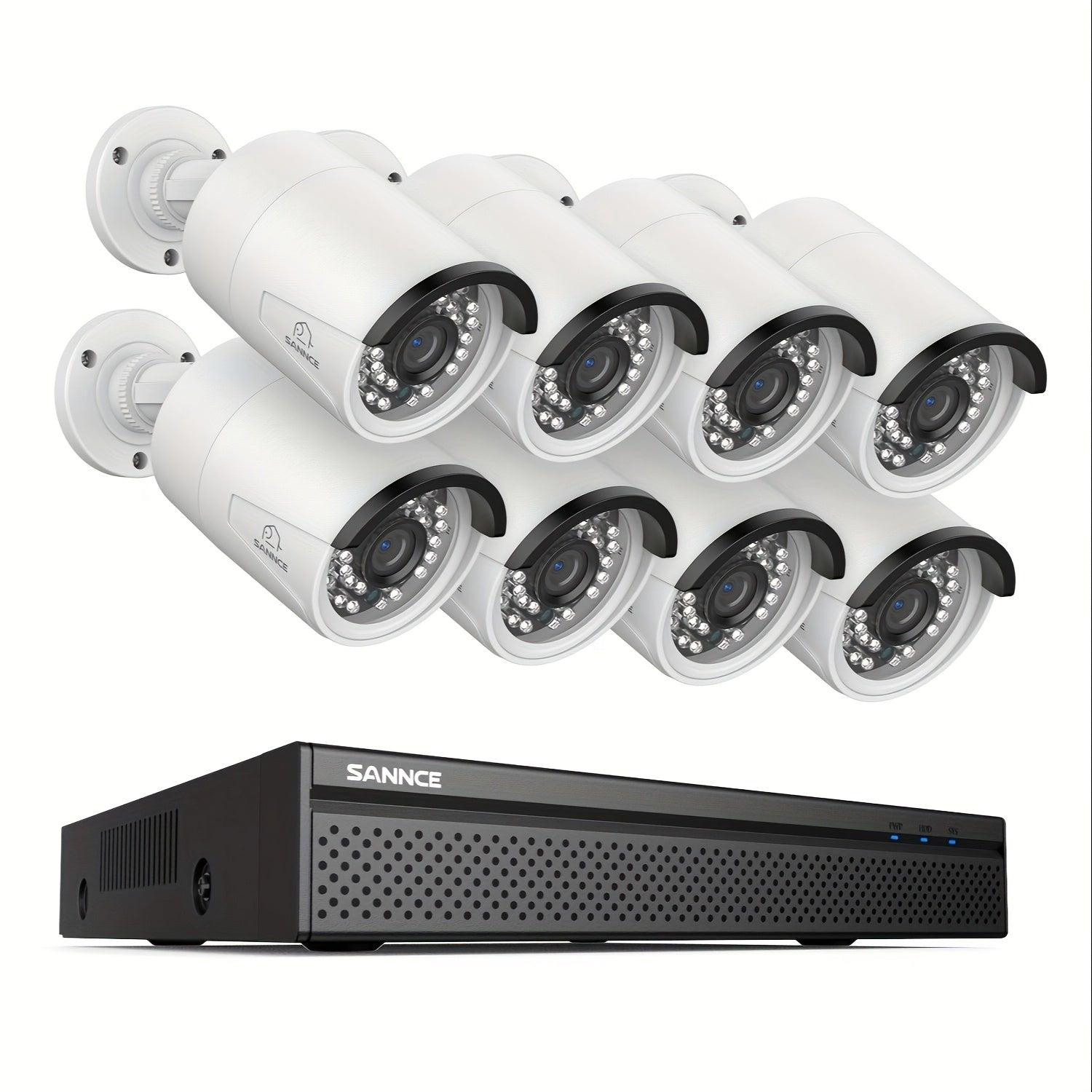 Selius Beveiligingscamera Set met 8 PoE Camera's en CCTV Camerabewakingssysteem