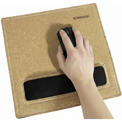 DONAU Mousepad mit Handgelenkauflage braun