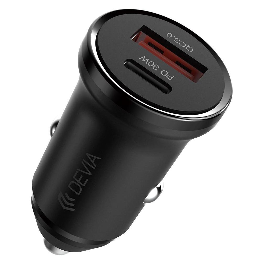 Devia car charger Smart Mini PD QC 3.0 30W 1x USB 1x USB-C white (58279748)