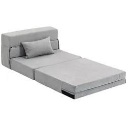 STILVORA Bodensofa aus Schaumstoff in Hellgrau, 210x80x15 cm, klappbar