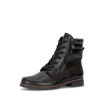 Schnürstiefelette GABOR "Schnürstiefelette", Damen, Gr. 39, schwarz, Schuhe Schnürstiefelette