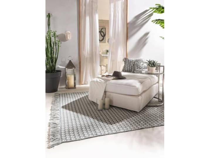 benuta Pure Teppich aus recyceltem Material Morty - Blau 200x300 cm - Kunstfaser, Recyceltes Material - Rechteckig & im Style: Geometrisch, Boho-Style, Ethno-Style, Hygge & Cozy - Pflegeleicht