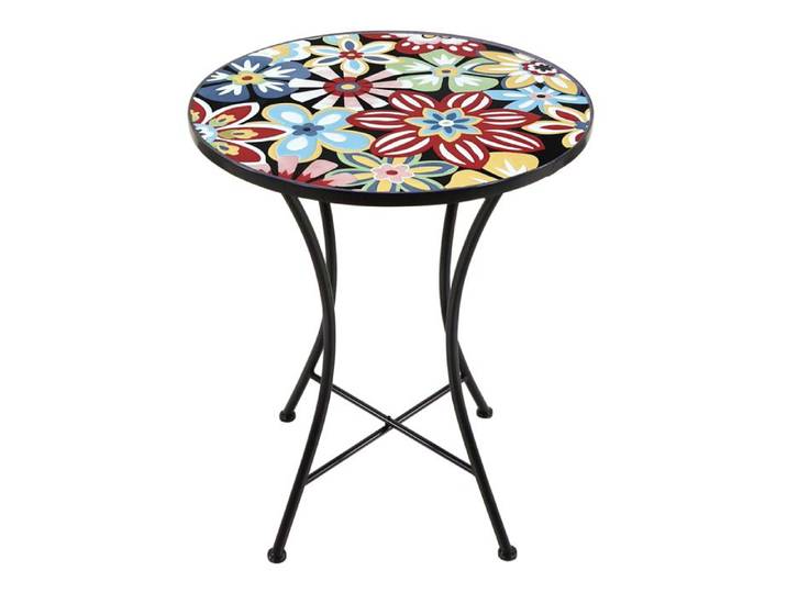 AXI Amélie Table Bistrot Mosaique Fiesta Flower Table d'Appoint Bistrot pour l'Extérieur pour Jardin/Balcon/Terrasse - 60 x 60