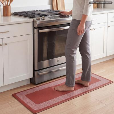 Chef Gear Hettie Herringbone Border Wellness Kitchen Mats