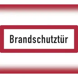 Feuerwehrschild, Brandschutztür - DIN 4066 - 148x52 mm Folie selbstklebend