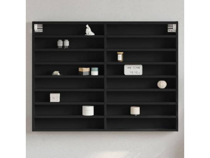 Vitrinenschrank Schwarz 100x8,5x75 cm Holzwerkstoff Wandvitrine,feuchtigkeitsbeständiger Holzwerkstoff,glatte Oberfläche,leichter Reinigung