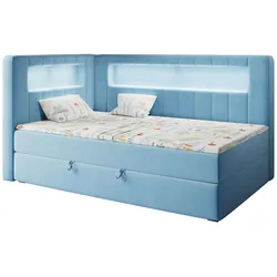 BOXSPRINGBETT JUNIOR GOLD 3 90/200 Blau - linke Seite