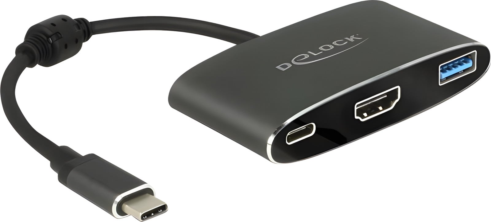 Delock USB Type-C naar HDMI adapter met USB Type-A en USB Type-C PD, 4K 30 Hz (DP Alt Mode)