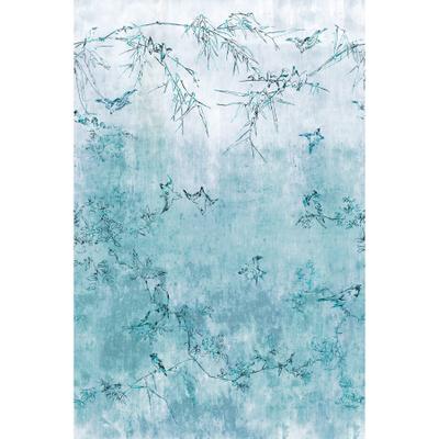 Fototapete ART FOR THE HOME "Japenese Birds", blau, B:1,86m L:2,8m, Vlies, Tapeten, Japanischer Vögel 280x186 cm