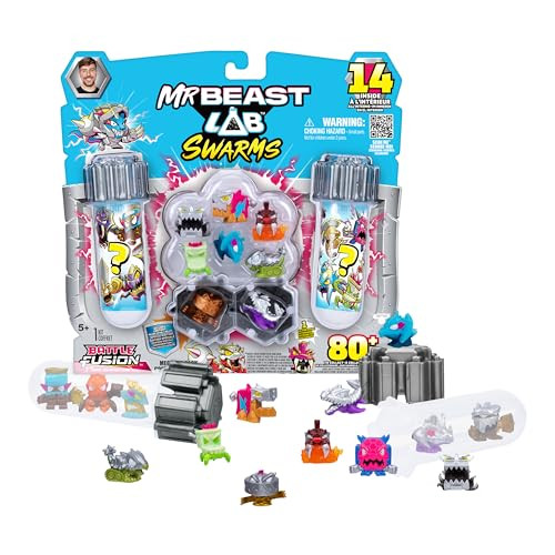 MrBeast Lab Swarms Battle Fusion Series Mega Lab-pakket met 14 microbeesten en ultra zeldzame slangenspeer