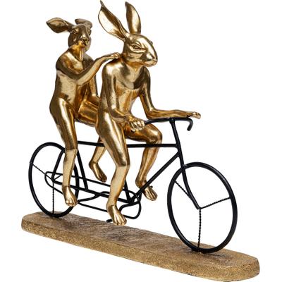Dekoobjekt KARE DESIGN "Deko Objekt Tandem Rabbits 34cm", gold (goldfarben), B:42,5cm H:34cm T:10,5cm, Polyresin, Dekofiguren