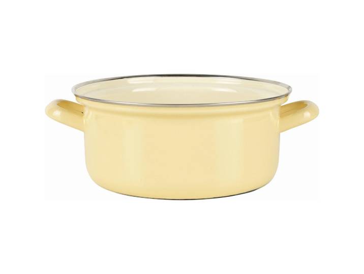 Riess Kasserolle Classic bunt, Gelb, 2 l, backofengeeignet, kratzfest, hitzebeständige Griffe, Kochgeschirr, Töpfe, Kasserollen