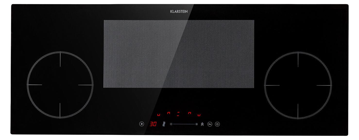 Klarstein Induktionskochfeld, Glaskeramik Kochfeld, Induktionskochfeld mit 4 Platten, Einbau-Induktionskochfeld mit Touch-Display, Digitalanzeige und Timer-Funktion, Schnelles Aufheizen, 7000 Watt