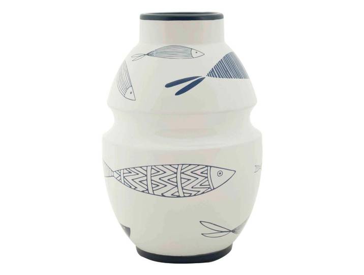 VASE Fish Blau, Weiß B: 15 cm