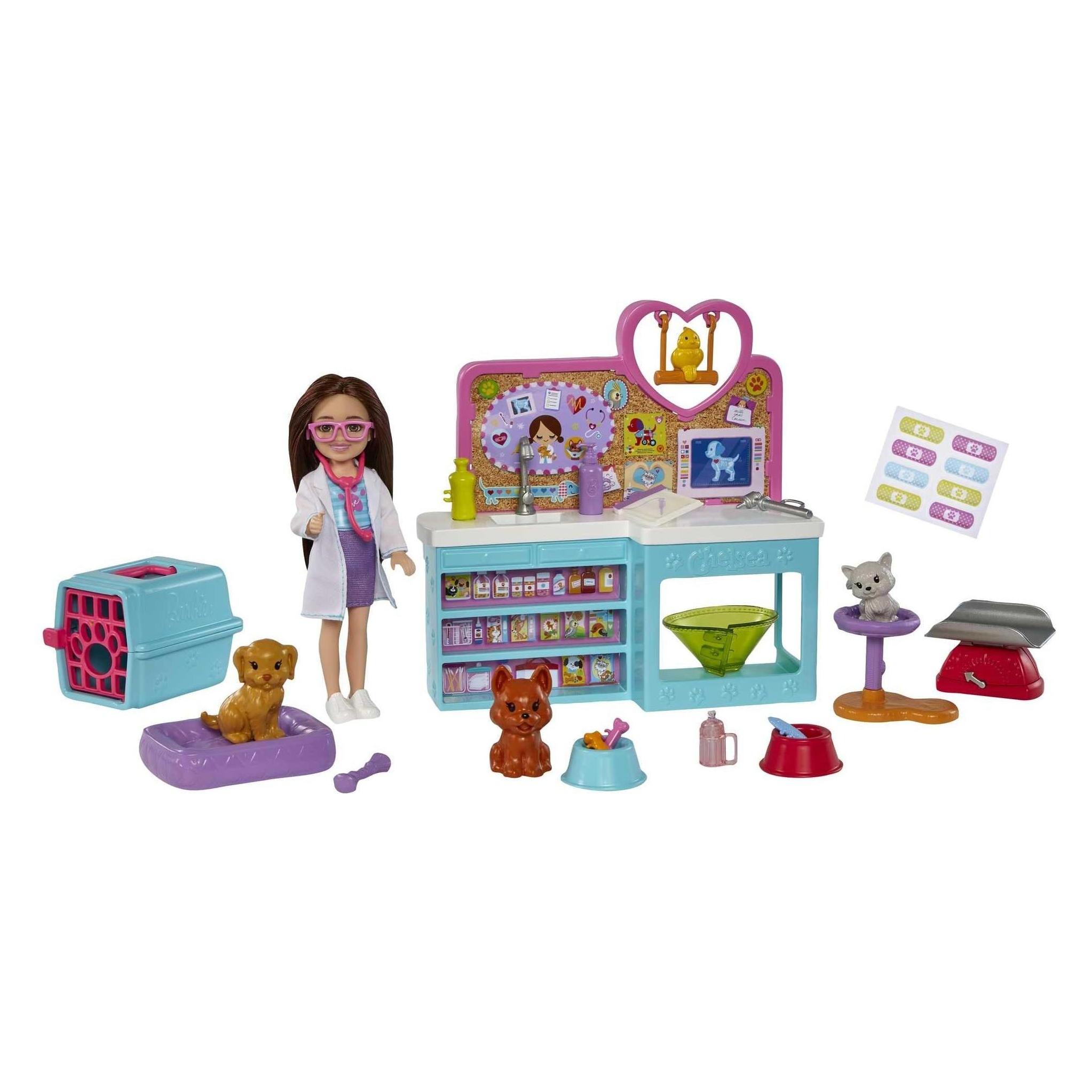 Barbie Chelsea Can be: Chelsea Tierklinik Spielset mit Tierchen & Zubehör (HGT12)