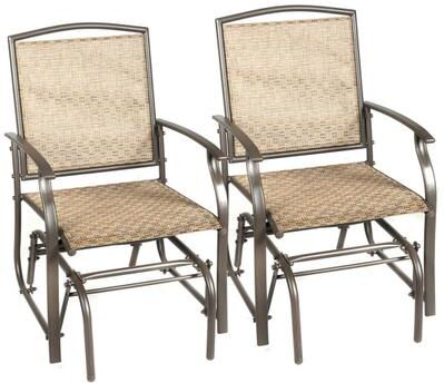 Costway 2 Pieces Patio Swing Single Glider Chair Rocking Seating