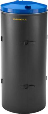 Schäfer Shop Select Abfallbehälter 120 L, Kompakt-Doppeltür, 180° versetzt, beschichtet, blau RAL 5010