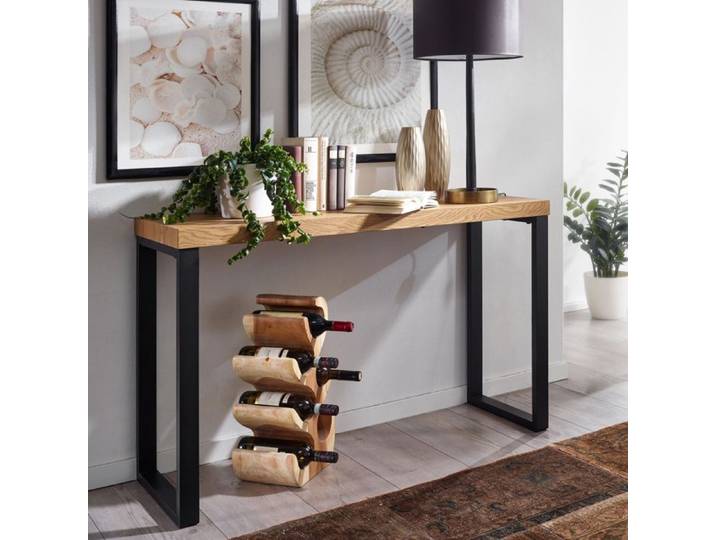 WOHNLING Console 120x39x75 5 cm Décor Chêne Noire